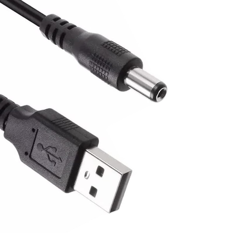 USB to DC 5.5mm Cable 80cm, USB 2.0 A to DC 5.5mm x 2.1mm DC 5V Power Plug Co... gallery