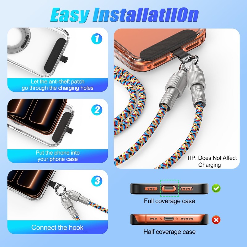 Lanyard Crossbody USB Fast Charging Cable for iPhone 17e/17 Max//17 /16e/16 M... gallery