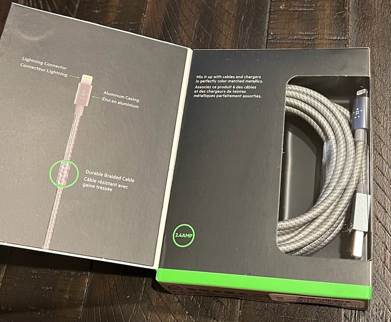 Belkin MIXIT Metallic Charge & Sync Cable 10ft for iPhone iPad - Gray - NEW gallery