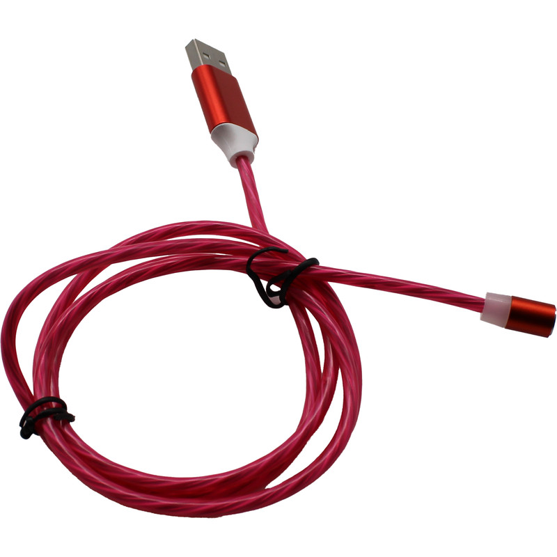 Red Flowing LED Charging Cables with Disconnect Magnetic Tips for Phones & More! gallery