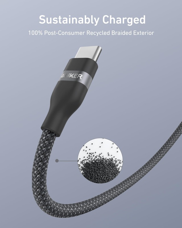 Upcycled Car Charging Cable For Phone Fast Power Cord Data Sync Black 3 Ft gallery