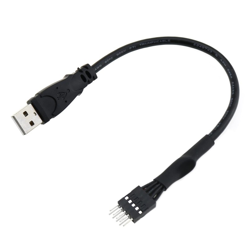 9Pin USB to USB Motherboard Header Cable Black 9Pin USB IDC Dupont Male Heade... gallery