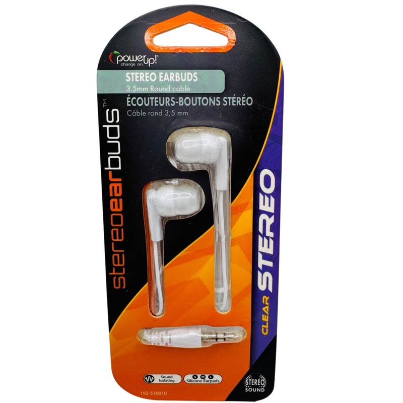 Stereo Earbuds 3.5mm With Silicone Earpads Nickel-Plated Ends & 4 Ft Cable For C