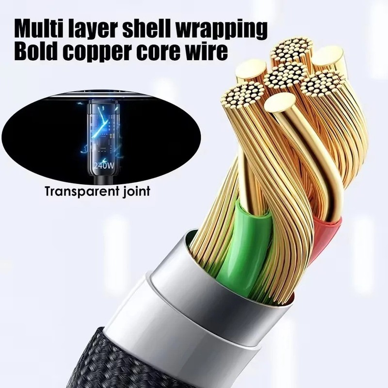240W USB C to USB C Fast Charging Cable LED Display PD Type C Charger Cord gallery