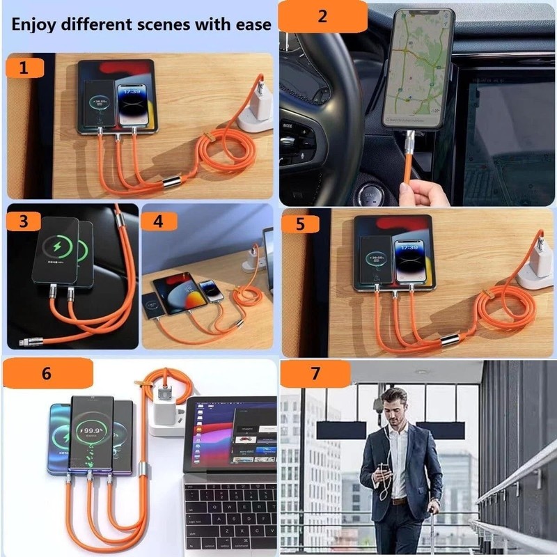 3 in 1 Fast Charging Cable Cell Phone Charger Cord For iPhone TypeC Micro USB gallery