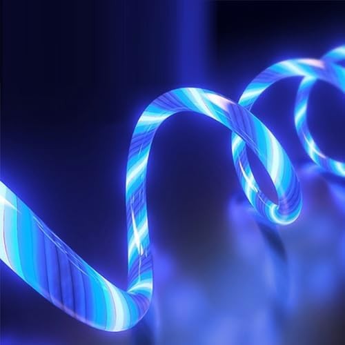 39 Inch Blue Light Up Flowing USB C to USB C PD Fast Charging Cable Cord gallery