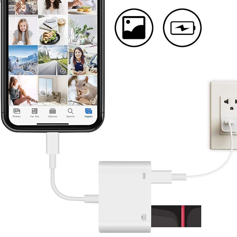 Apple 8-Pin to USB3.0 Camera Adapter HIGH SPEED for iPhone 14 13 12 11 XR XS MAX gallery