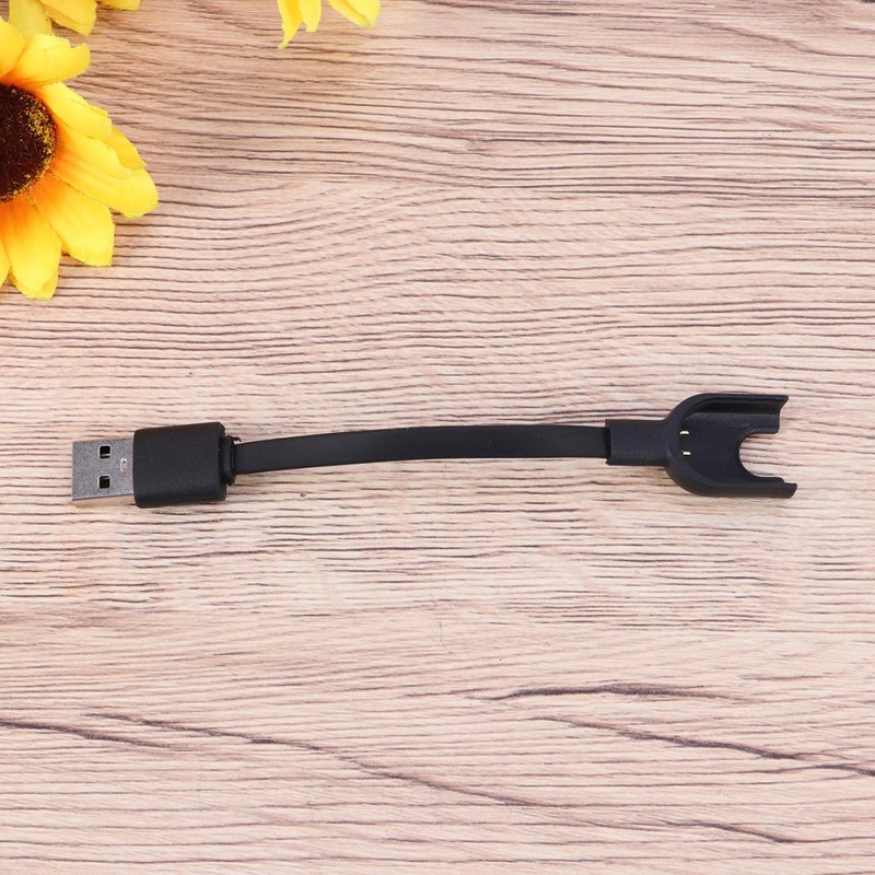 USB Charger Cable for Smartwatch Compatible with Mi Band 3 Black Flat Tpe Cord gallery