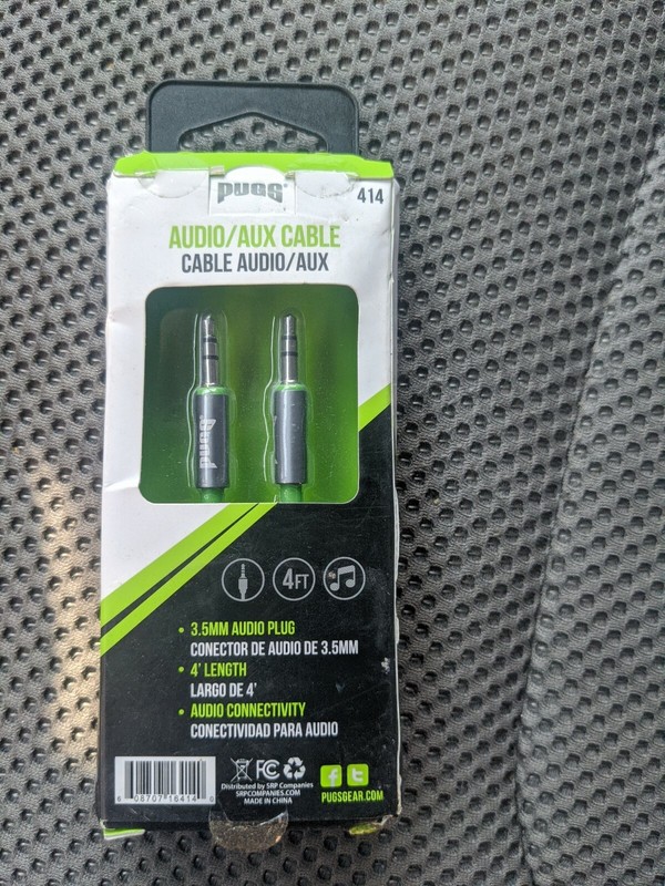 PUGS 4 Foot Audio/Auxiliary Jack 3.5mm Braided Cable Gray