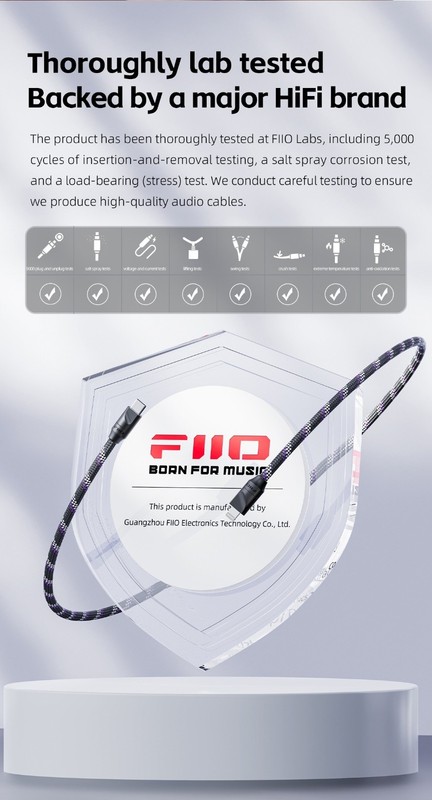 FiiO Trust USB-B to USB-C Type-C Audio Cable Silver Plated OFC HiFi DAC gallery