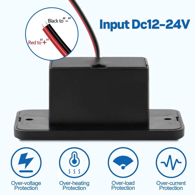 2 Pack RV USB Outlet 12V-24V Wall Mount, Dual Charger, USB-A & Black gallery