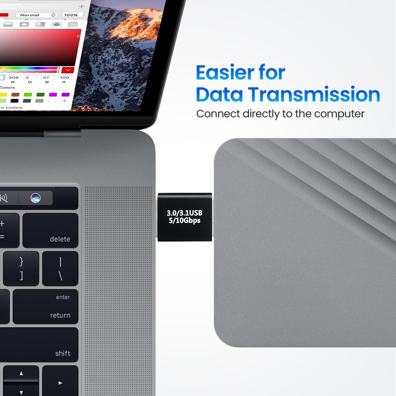 USB to USB C Adapter (4-Pack), Charging, High-Speed Data Transfer and OTG Con... gallery