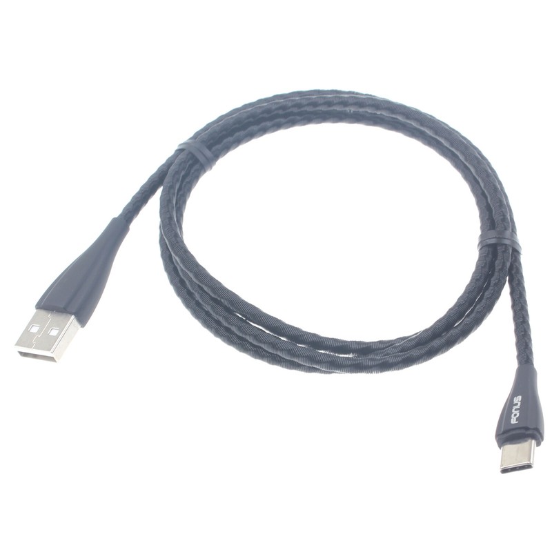 Metal USB Cable Type-C Charger Cord Power Wire USB-C 3ft for Cell Phones