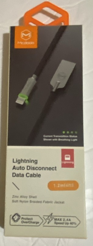 Mcdodo Data Cable2.4A Fast Charge Auto Disconnect ZincAlloy Braided MicroUSB-New gallery