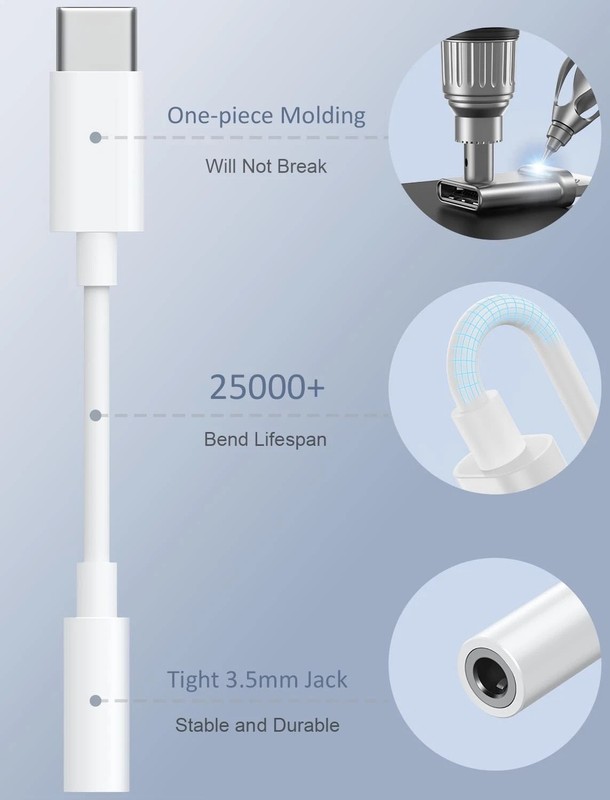 USB-C to 3.5Mm Audio Headphone Adapter -Hifi 2 Pack Compatible with Apple Iphone gallery