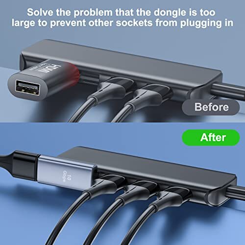 4 Pack USB 3.1 90 Degree Adapter【2*Left Angle】&【2*Right Angle】 USB A Male to ... gallery