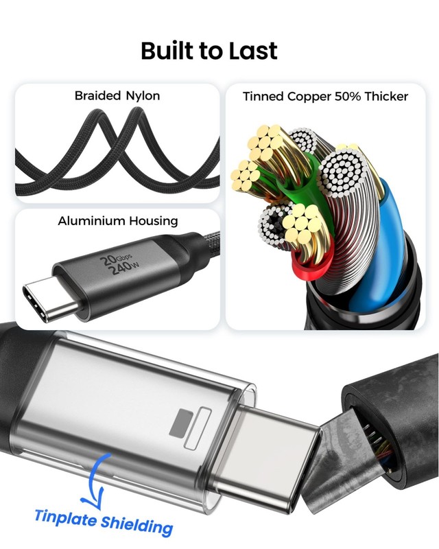USB C Monitor Cable Right Angle 10FT, 8K30Hz 5K/4K60Hz Display gallery