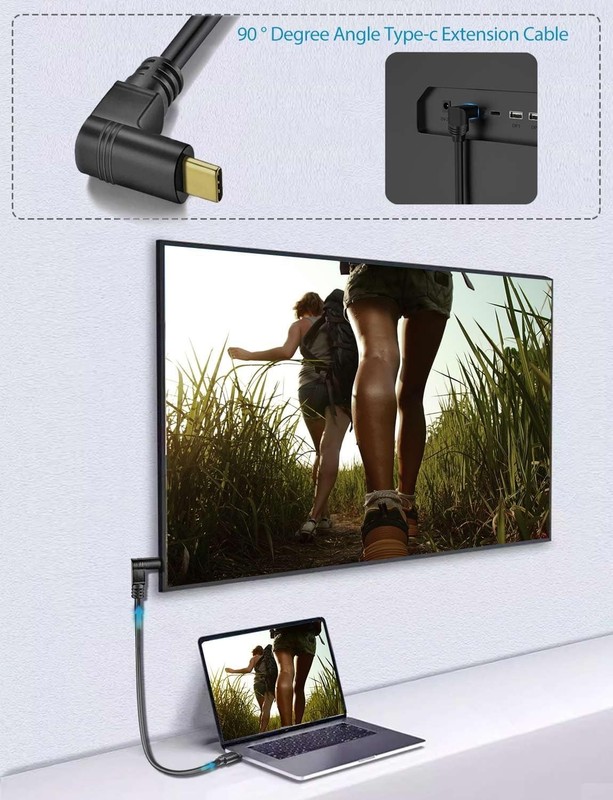 1FT USB Type C 3.1 Cable - Quick Charge 3AMP & 10 Gbps Sync, Male-Male 90° Angle gallery
