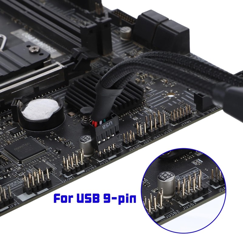 2 Pack USB Header Splitter, Motherboard USB 2.0 to Dual 9 Pin Extension for I... gallery