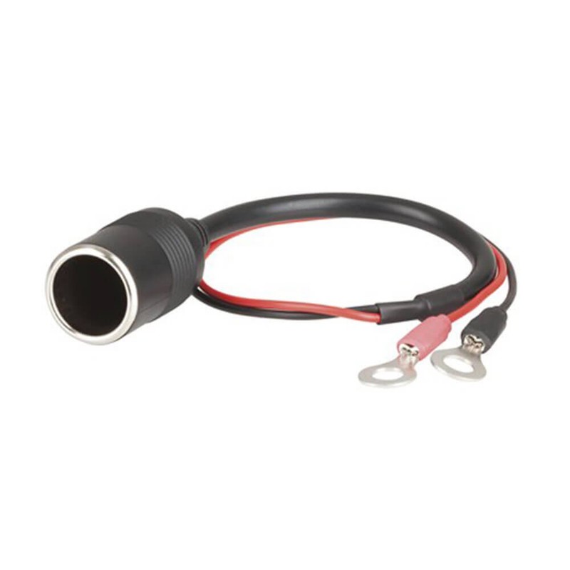 Handy Lead Durable 15A Cigarette Socket To 8mm Eye Terminal Red And Black