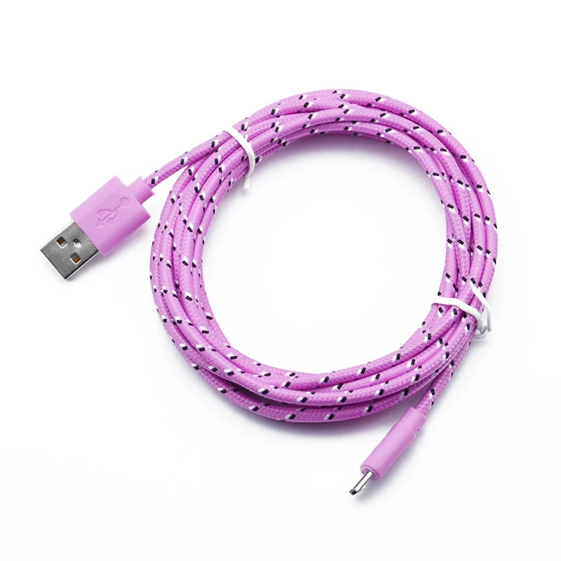 Nylon Braided Micro USB Cable 1M/2M/3M Data Sync USB Charger Cable for Samsung H