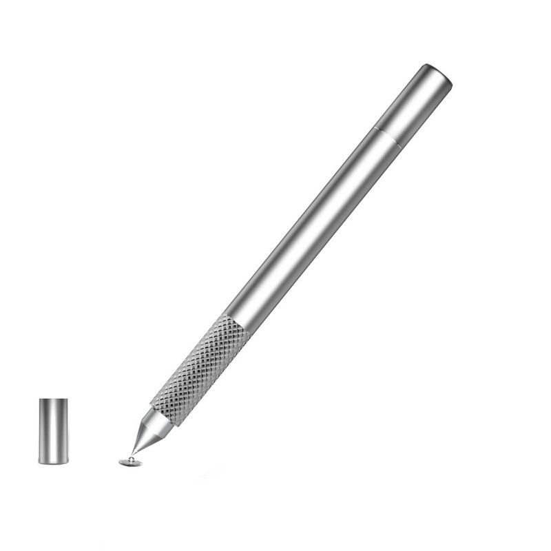 Stylus Touch Screen Pen Fiber Tip Aluminum Lightweight Silver for Cell Phones
