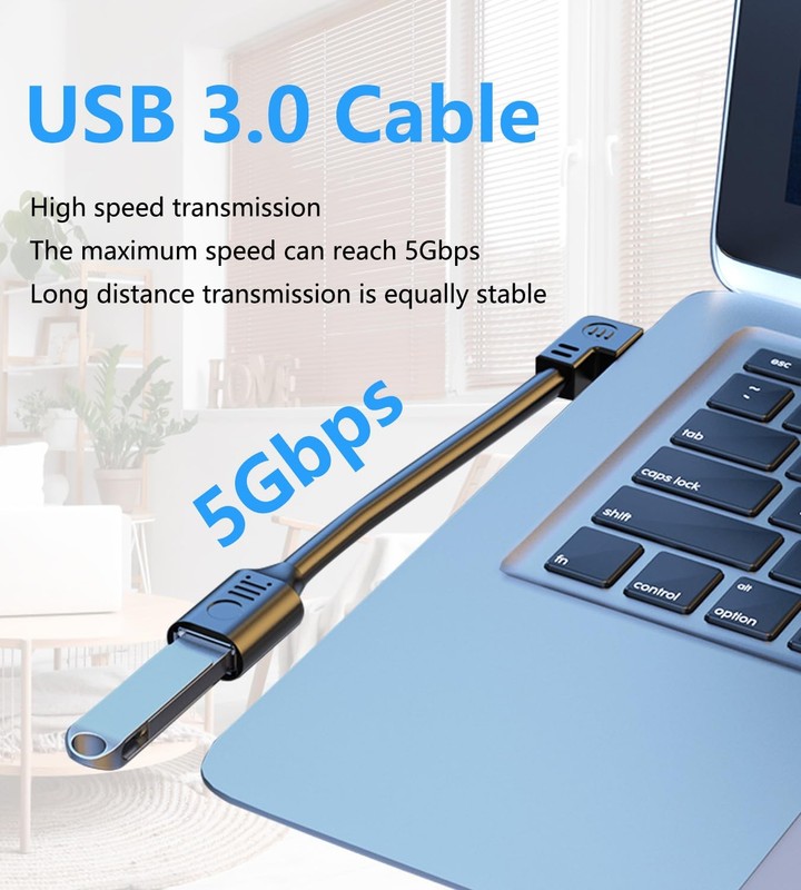 2 Pack Short 90 Degree Up Down Angled USB 3.0 Male To Female Extension Cable gallery