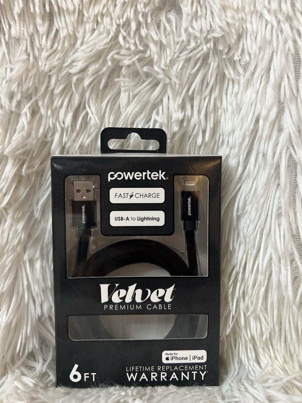 Liquipel Powertek Twizzler USB-A to USB-C – White 6ft.