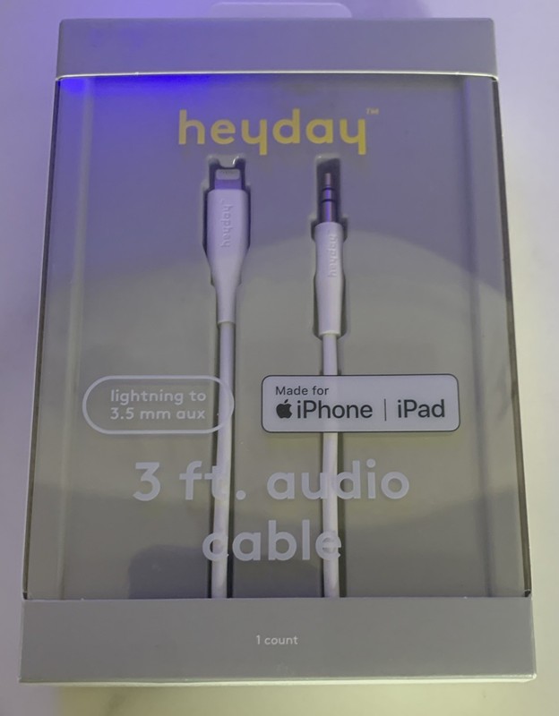 Heyday Audio Cable – USB-C to 3.5mm Aux Audio Jack – White SEALED NEW