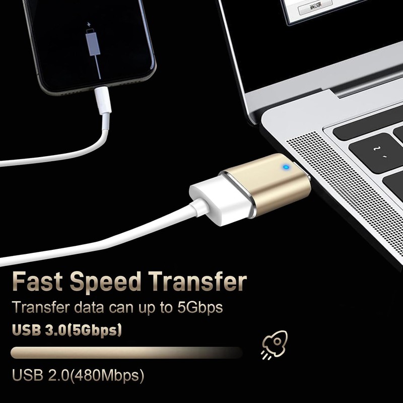 LED USB-C 3.1 Male to USBA Female Adapter Converter OTG Type C Android Phone LOT gallery
