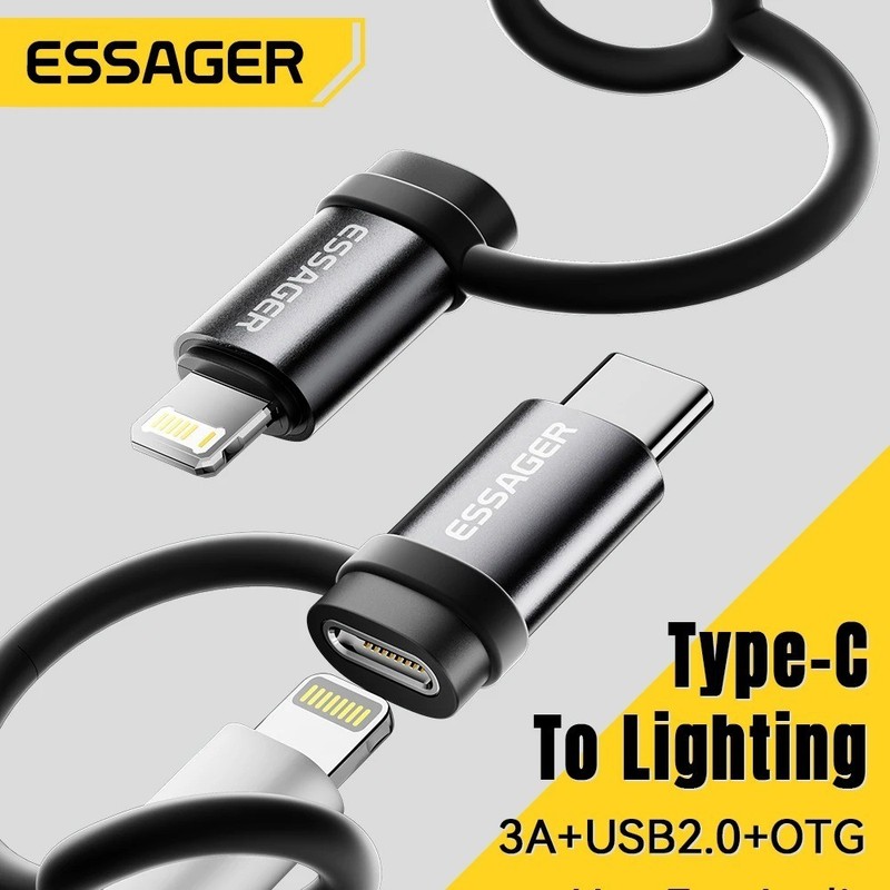 Essager IOS To Type C OTG Adapter USB Type C To Iphone PD 20W Fast Charging gallery