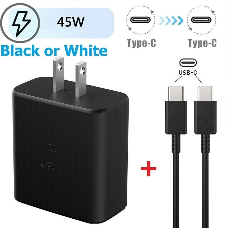 45W Super Fast Wall Charger 6FT Type USB-C Cable For Samsung Galaxy S23 S22 S21 gallery