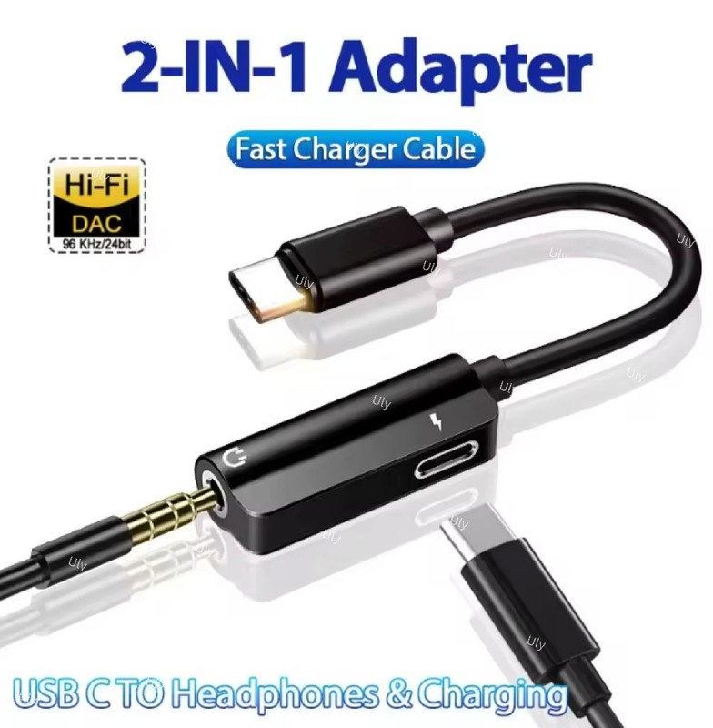 Type-C to 3.5mm Headphone Jack AUX Adapter and Charger For iPhone17 16 15 14 Lot gallery
