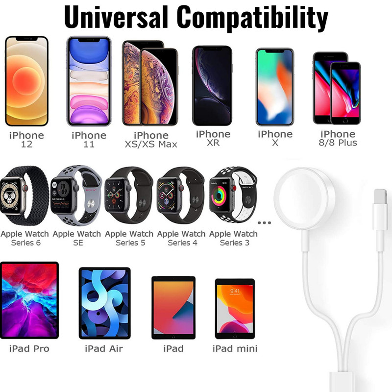 For iPhone iPod iWatch 6 5 4 3 2 USB Magnetic Charger Phone Charging Cord Cable gallery