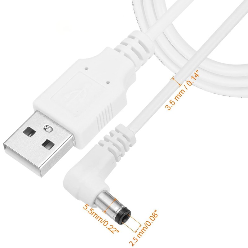 Lighted Makeup Mirror Charger Cable - USB to DC 5.5mm x 2.5mm / 2.1mm Barrel ... gallery