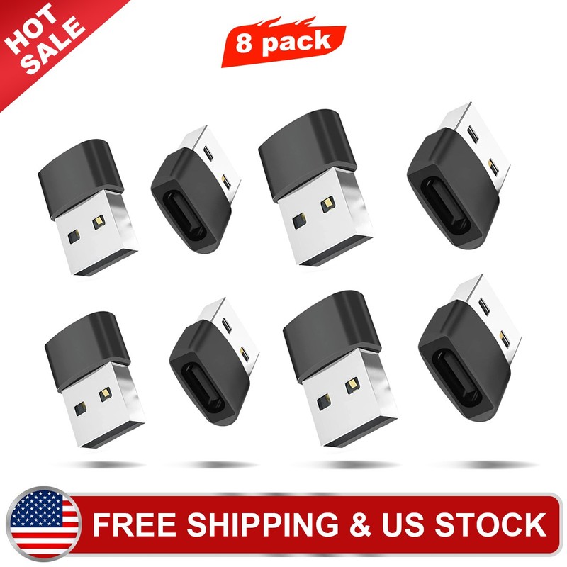 8-PACK USB C 3.1 Type C Female to USB 3.0 Type A Male Port Converter Adapter