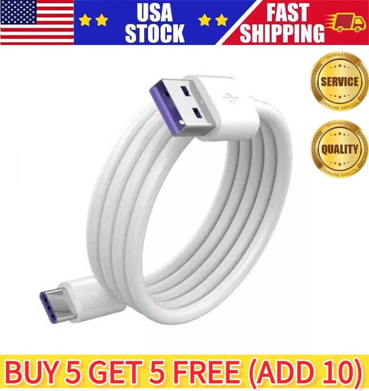 Universal USB-C to USB-A White Charging & Data Cable (3FT, 1M) US STOCK