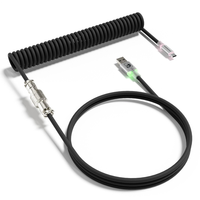 C01 Ultra RGB Coiled Keyboard Cable,Pro Custom USB-C Aviator Cable for Gaming…