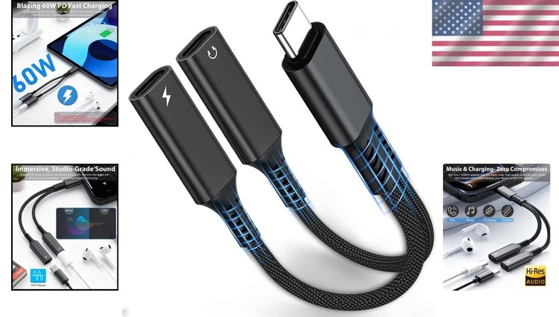 USB C Splitter,1 in 2 Out Dual USB C Type Headphone and Charger Audio Adapter... gallery