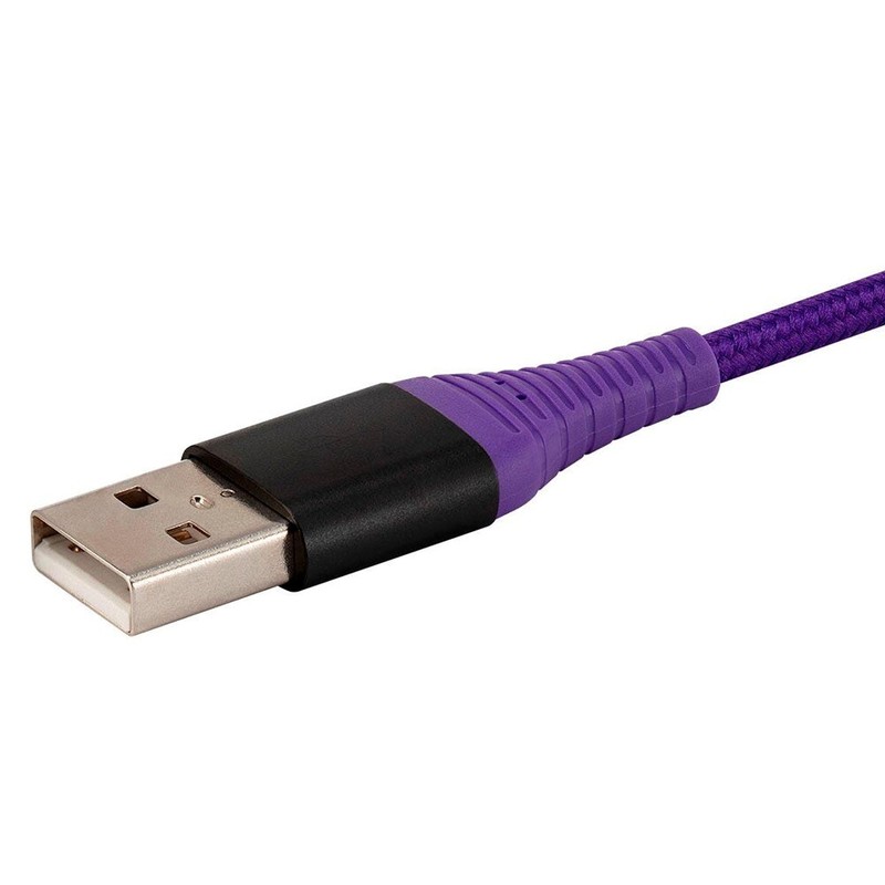 3FT USB Micro B to Type A Sync Data Charge Cable Reinforced Braided Cord Purple gallery