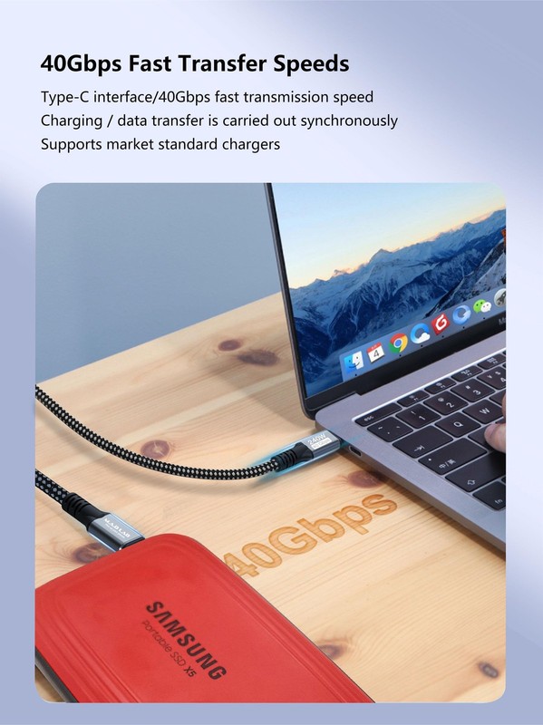 M A D LAB Thunderbolt 4 Cable Compatible ; 240W Fast Charging; 40Gbps USB C D... gallery