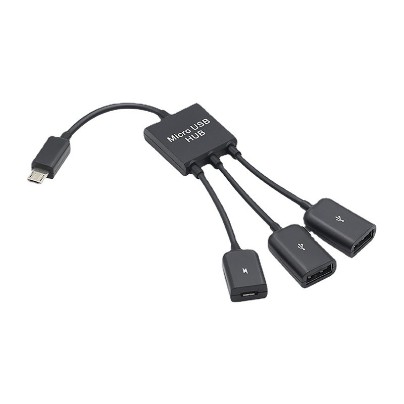to Female Double USB 2.0 Host OTG Adapter Cable for Smartphone Keyboards 3 Po…