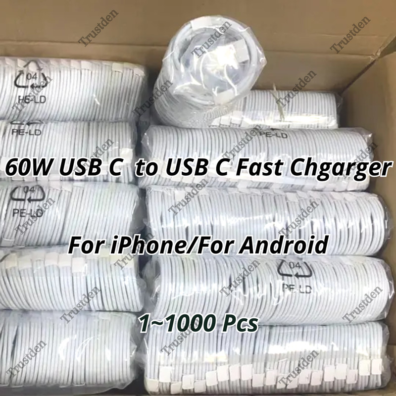For Android iPhone 15 Plus Pro 60W USB C Type C Fast Charger Cable PD Cord Lot