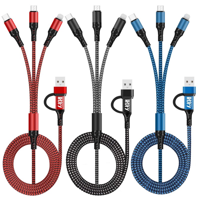Travel Essentials, USB C Multi Charging Cable[3Pack 4ft] 6 in 1 USB A/C to US…