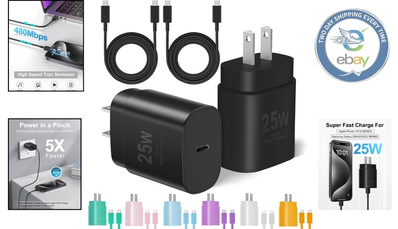 Universal Compatibility 25W Type C Fast Charger with Extra Long Charging Cables gallery