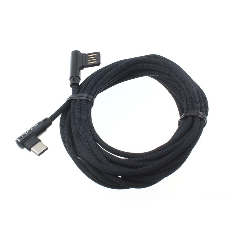 For TCL K33/K32 5G – Angle USB Cable 10ft Type-C Charger Cord USB-C Power Wire