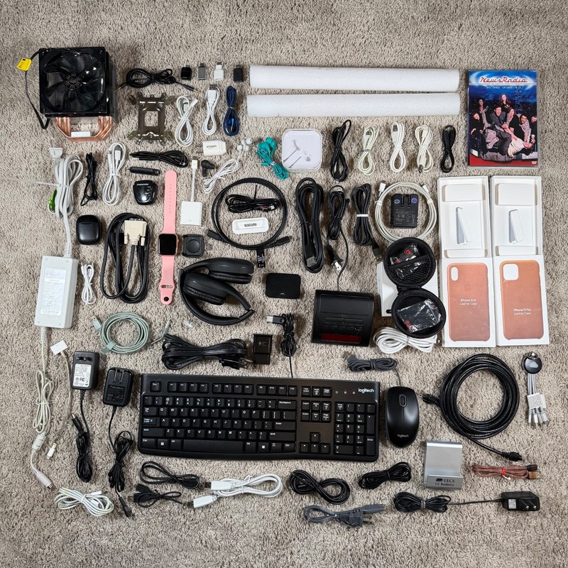 Huge Tech & Cable Clear Out – Lot of 70 Items – Apple, Samsung, Logitech + More!