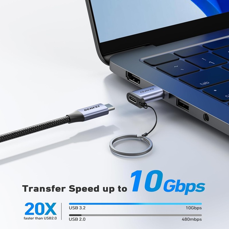 10Gbps USB Type-A to USB-C Adapter2 Pack, Male to Female Supporting 5V 3A Cha... gallery