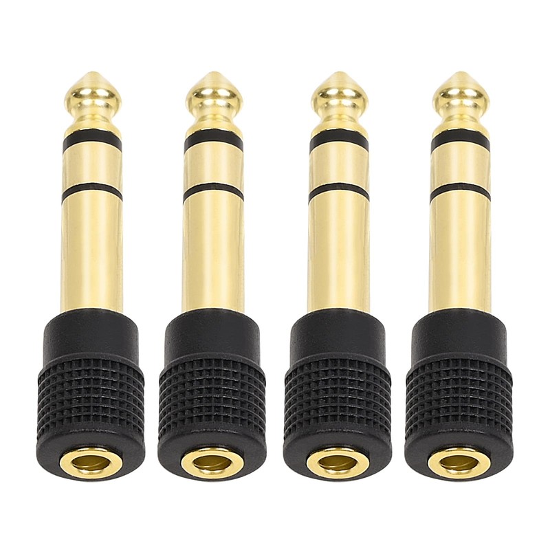 Aqdocvf 4-Pack 3.5mm to 1/4" Adapter, Upgrade Headphone Jack Adapter, 1/4" to 3.
