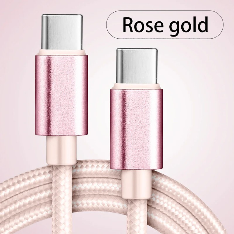 66W 5A Nylon 1m 2m 3m USB C To Type C Fast Charging Cable for Iphone 15 16 Pro M gallery